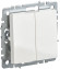 IEK BRITE Выключатель 2-клавишный 10А ВС10-2-0-БрБ белый, BR-V20-0-10-K01-PRO