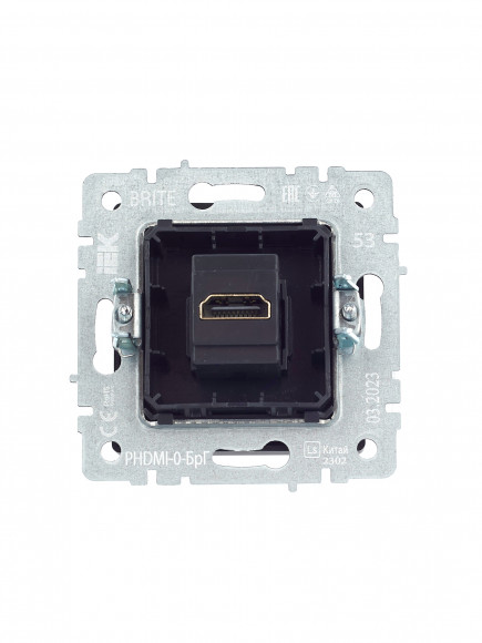 IEK BRITE Розетка HDMI РHDMI-0-БрГ графит IEK, BR-H10-K53