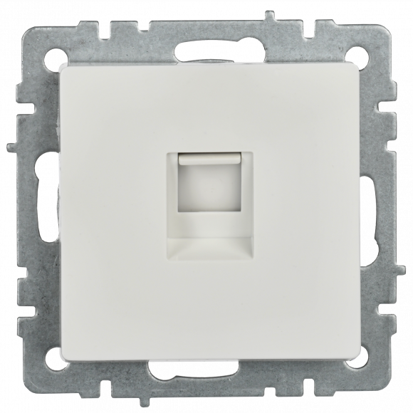IEK BRITE Розетка компьютерная RJ45 кат.5E РК10-БрБ белый , BR-K10-1-K01