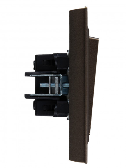 IEK BRITE Выключатель 2-клавишный 10А в сборе ВСР10-2-0-БрТБ темная бронза , BR-V20-0-10-K45-F