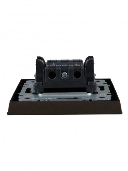 IEK BRITE Выключатель 2-клавишный 10А в сборе ВСР10-2-0-БрТБ темная бронза , BR-V20-0-10-K45-F