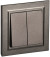 IEK BRITE Выключатель 2-клавишный 10А в сборе ВСР10-2-0-БрТБ темная бронза , BR-V20-0-10-K45-F