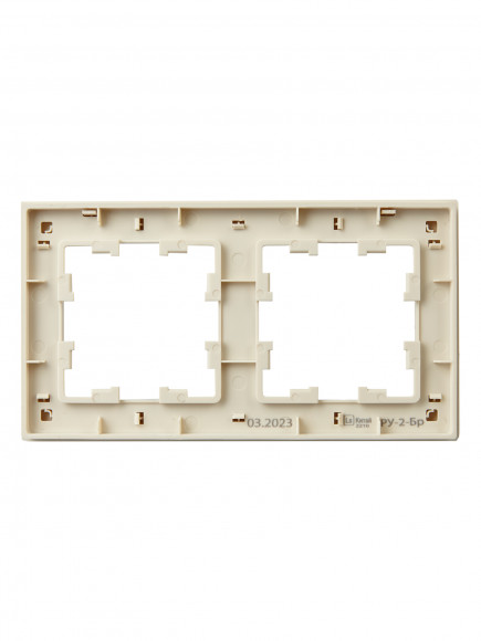 IEK BRITE Рамка 2-местная РУ-2-Бр бежевый рифленый , BR-M22-51-K10