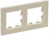 BRITE Рамка 2-местная РУ-2-Бр бежевый рифленый IEK, BR-M22-51-K10