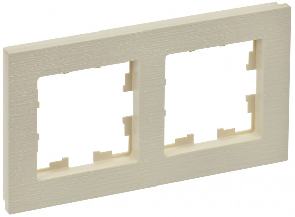 IEK BRITE Рамка 2-местная РУ-2-Бр бежевый рифленый IEK, BR-M22-51-K10