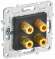 IEK SKANDY Аудиорозетка 4-местная SK-A01T титан , SK-S40-K48