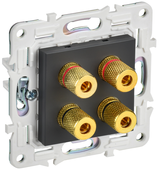 IEK SKANDY Аудиорозетка 4-местная SK-A01T титан , SK-S40-K48