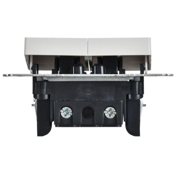 IEK BRITE Выключатель 2-клавишный 10А ВС10-2-0-БрАБ арктический белый IEK, BR-V20-0-10-K91