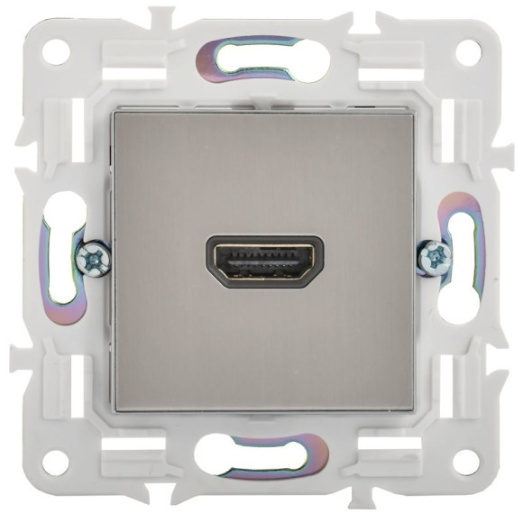 IEK SKANDY Розетка HDMI SK-H01N металл никель , SK-H10-K50 IEK SKANDY Розетка HDMI SK-H01N металл никель , SK-H10-K50