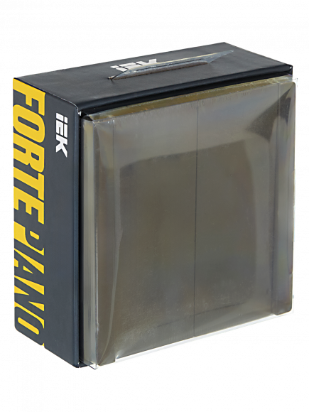 IEK FORTE&PIANO Выключатель 2-клавишный 10А FP305 серый , FP-V20-0-10-1-K03