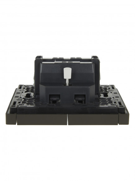 IEK FORTE&PIANO Выключатель 2-клавишный 10А FP305 серый , FP-V20-0-10-1-K03