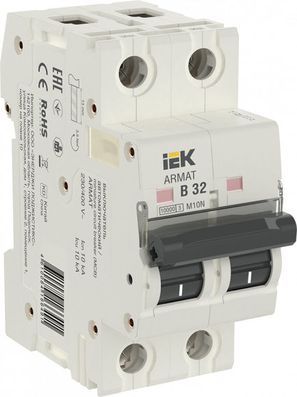 IEK ARMAT Автоматический выключатель M10N 2P B 32А IEK, AR-M10N-2-B032