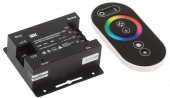 Контроллер с ПДУ радио (черный) RGB 3 канала 12В, 6А, 216Вт IEK, LSC1-RGB-216-RF-20-12-B