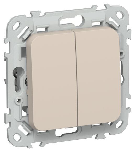 IEK FLITE Выключатель жалюзи с блокировкой 10А ВЖ42-2-0-ФлЛ льняной IEK, FI-V15-0-10-K88