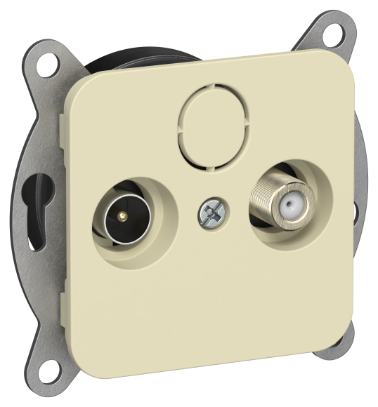 IEK FLITE Розетка 2-местная TV+SAT экранированная оконечная РТВс-2-1-1-ФлН навахо IEK, FI-AF23-O-K87