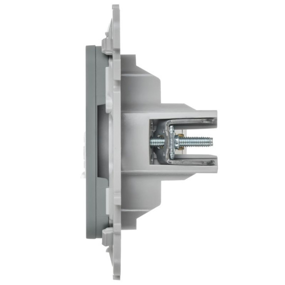 IEK FLITE Розетка 2-местная RJ45/TV категория 5Е UTP РКТВ5е-2-0-ФлС серый IEK, FI-AK22-1-K03