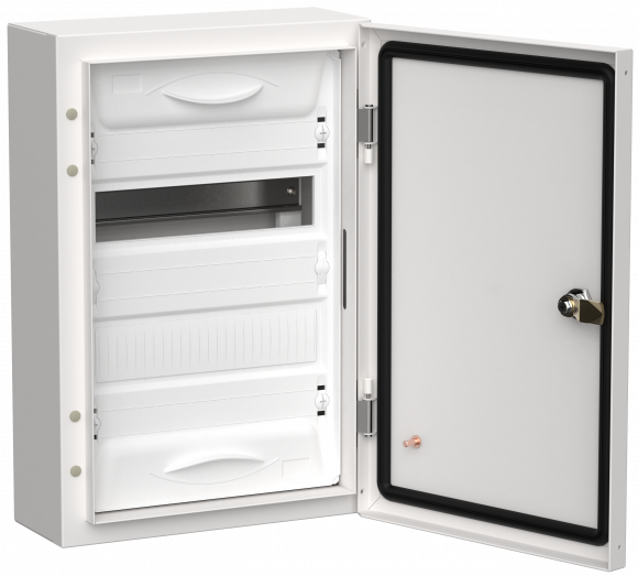 IEK TITAN 5 Корпус металлический ЩРн-24 (1х24) 460х310х140мм IP54 белый (одна дверь) IEK, TI5-50-N-024-54