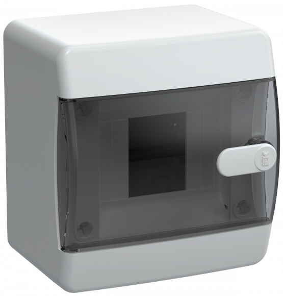 IEK UNION Compact Корпус пластиковый ЩРН-П-4 IP41 черная прозрачная дверь IEK, UIC-KP12-N-04-41-K01