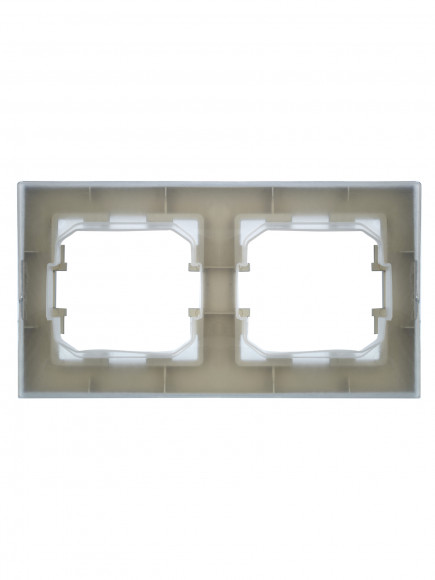 IEK BRITE Рамка 2-местная IP44 РУ-2-БрА-44 алюминий , BR-M22-44-K47