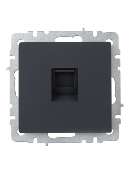 IEK BRITE Розетка компьютерная RJ45 кат.5E РК10-БрГ графит IEK, BR-K10-1-K53