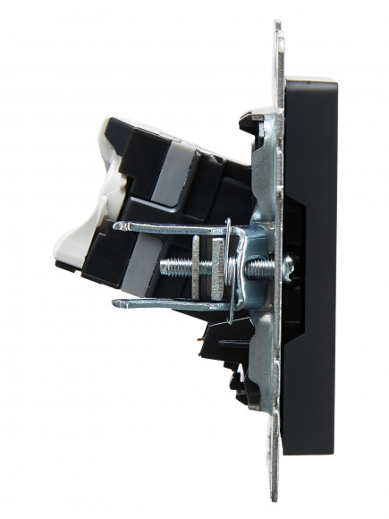 IEK BRITE Розетка компьютерная RJ45 кат.5E РК10-БрГ графит IEK, BR-K10-1-K53