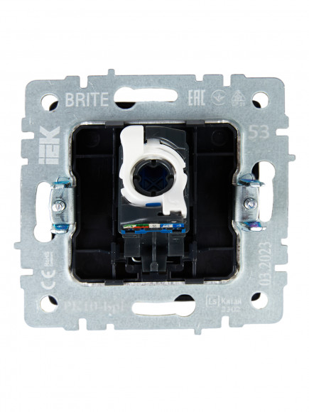 IEK BRITE Розетка компьютерная RJ45 кат.5E РК10-БрГ графит IEK, BR-K10-1-K53