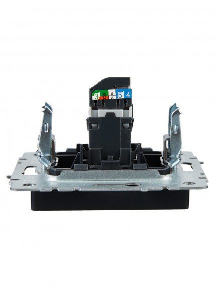 IEK BRITE Розетка компьютерная RJ45 кат.5E РК10-БрГ графит IEK, BR-K10-1-K53