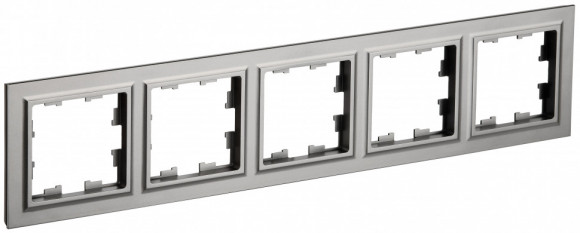 IEK BRITE Рамка 5-местная РУ-5-БрС сталь IEK, BR-M52-K46