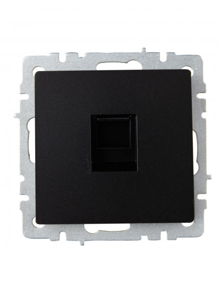 IEK BRITE Розетка компьютерная RJ45 кат.6 РК11-БрЧ черный , BR-K10-2-K02