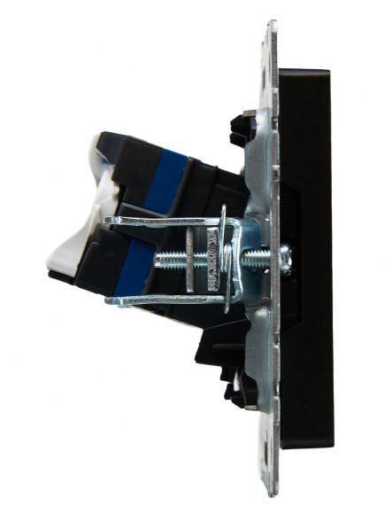 IEK BRITE Розетка компьютерная RJ45 кат.6 РК11-БрЧ черный , BR-K10-2-K02