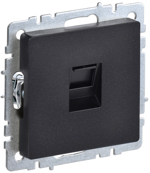 IEK BRITE Розетка компьютерная RJ45 кат.6 РК11-БрЧ черный IEK, BR-K10-2-K02