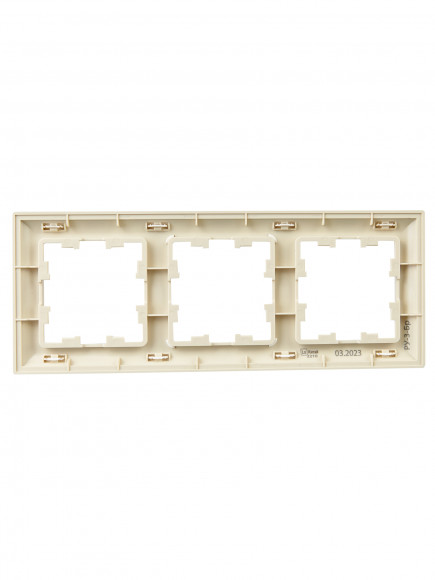 IEK BRITE Рамка 3-местная РУ-3-Бр бежевый/жемчужный , BR-M32-12-1-K10