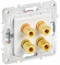 IEK SKANDY Аудиорозетка 4-местная SK-A01W арктический белый , SK-S40-K01