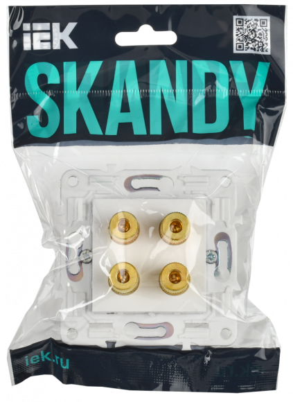 IEK SKANDY Аудиорозетка 4-местная SK-A01W арктический белый , SK-S40-K01