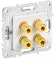 IEK SKANDY Аудиорозетка 4-местная SK-A01W арктический белый , SK-S40-K01