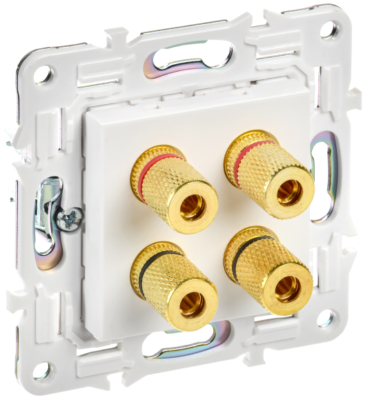IEK SKANDY Аудиорозетка 4-местная SK-A01W арктический белый , SK-S40-K01