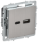 IEK BRITE Розетка USB A+C 18Вт РЮ11-1-БрГН металл хром/никель IEK, BR-U22-018-M-K23