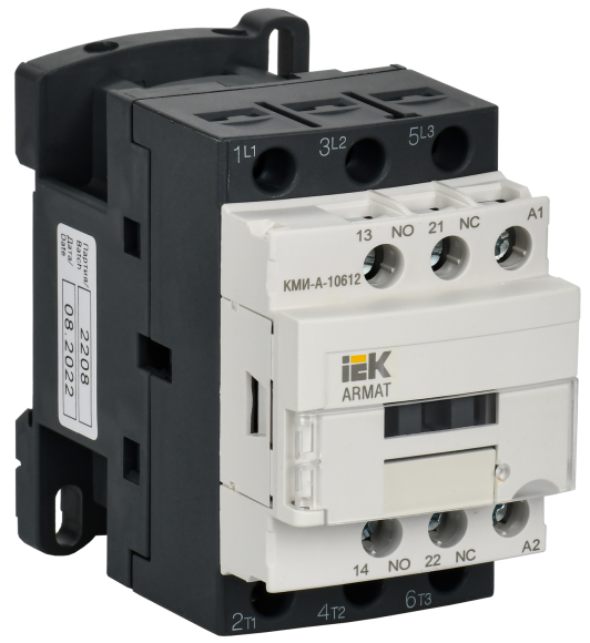 IEK ARMAT Контактор КМИ-А-10612 LC1D 6А 24В/АС3 1NO/1NC IEK, AR-ACC-11-006-024-11