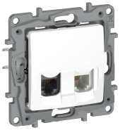 IEKETIKA Розетка двойная RJ11+RJ45 кат.5E UTP 6722521 белый IEK