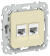 IEK FLITE Розетка 2-местная RJ45/RJ11 категория 5Е/3 UTP РКТ5е/3-2-0-ФлН навахо IEK, FI-KT22-1-K87