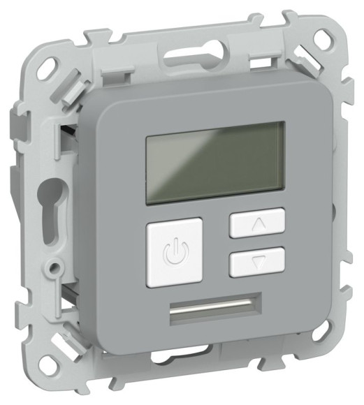 IEK FLITE Термостат электронный с дисплеем 16А Т-ФлС серый IEK, FI-RT11-K03