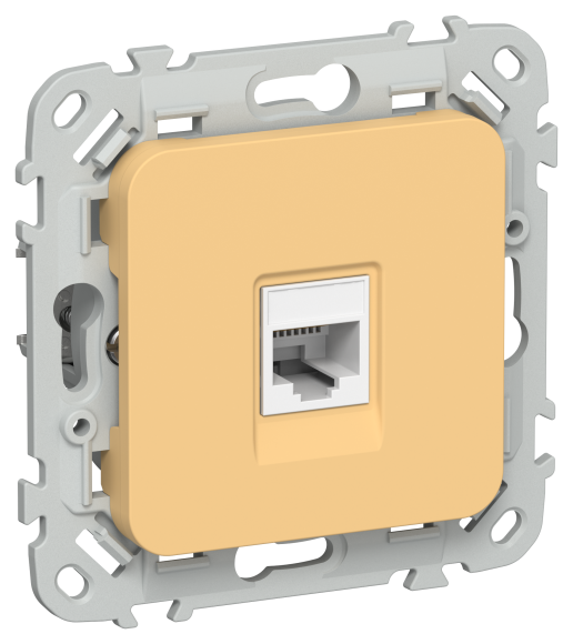 IEK FLITE Розетка компьютерная RJ45 категория 6 UTP РК6-1-0-ФлЗ золотарник IEK, FI-K12-2-K90