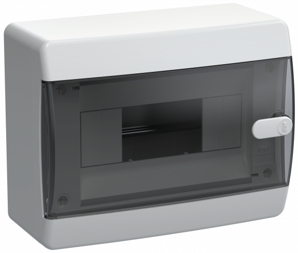 IEK UNION Compact Корпус пластиковый ЩРН-П-8 IP41 черная прозрачная дверь IEK, UIC-KP12-N-08-41-K01