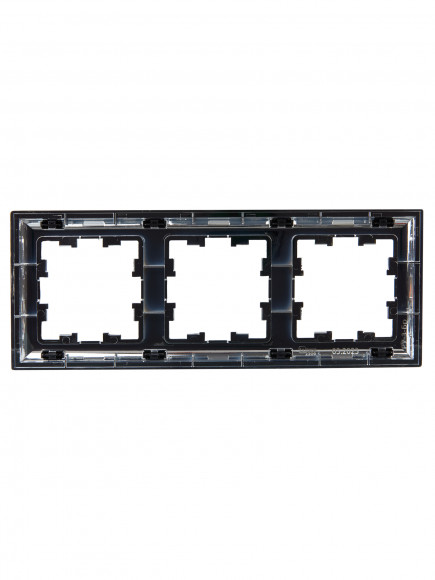 IEK BRITE Рамка 3-местная РУ-3-Бр хром/черный , BR-M32-12-2-K23