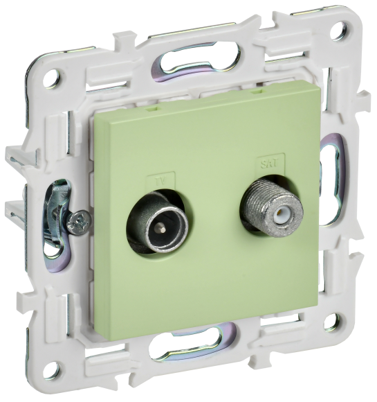 IEK SKANDY Розетка двойная TV+SAT SK-A13G мятный , SK-AF20-O-K06