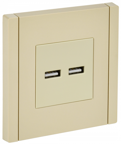 IEK FORTE&PIANO Розетка USB A+A 3,1А FP449 ваниль IEK, FP-U21-D31-K10
