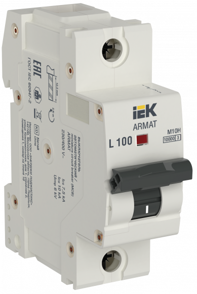 IEK ARMAT Автоматический выключатель M10H 1P L 100А IEK, AR-M10H-1-L100