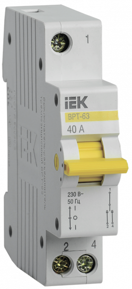IEK Выключатель-разъединитель трехпозиционный ВРТ-63 1P 40А IEK, MPR10-1-040