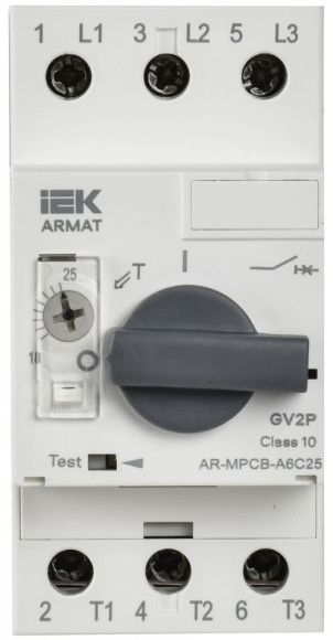 IEK ARMAT Автоматический выключатель защиты двигателя A6 GV2P 18-25А IEK, AR-MPCB-A6C25