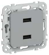 FLITE Розетка USB A+A 3,1А РЮ-2-ФлС серый IEK, FI-U21-D31-K03